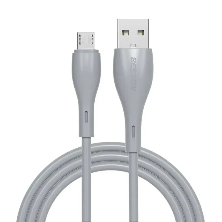 كابل BESTON CL01M01 من USB-A إلى Micro USB، 1 متر، 2.4A، رمادي