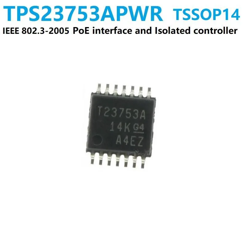 TPS23753APWR متحكم واجهة PoE ومحول DC-DC معزول بعلبة TSSOP-14