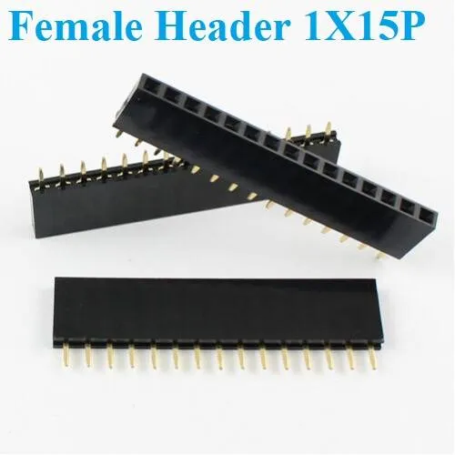 Female Pin Header 1x15 Straight 2.54mm Pitch