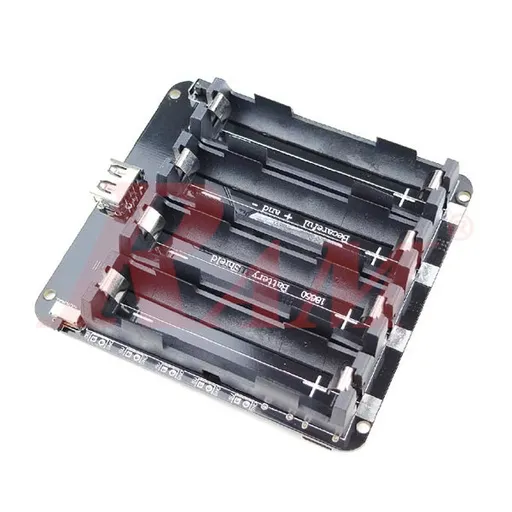 درع بطارية ليثيوم 4x18650 بخرجي 5V/3A و3V/1A