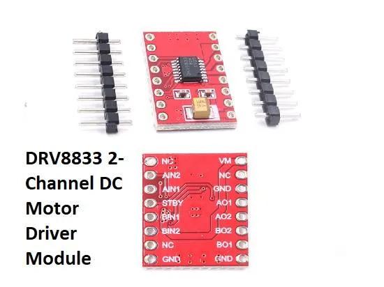 DRV8833 2-Channel DC Motor Driver Module (2.7-10.8 V, 1.2 A)