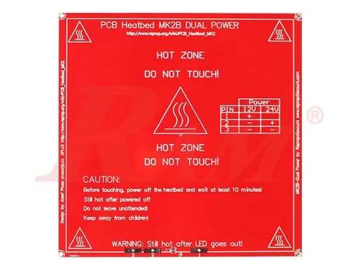 MK2B 3D Printer Heated Bed PCB 12V/24V for RepRap