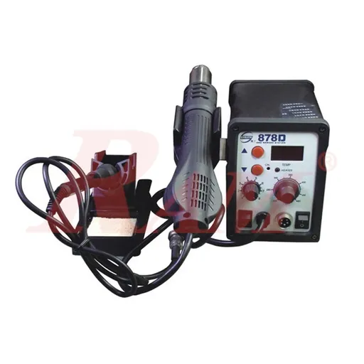 878D Digital Hot Air SMD Rework and Soldering Station, 700W Total