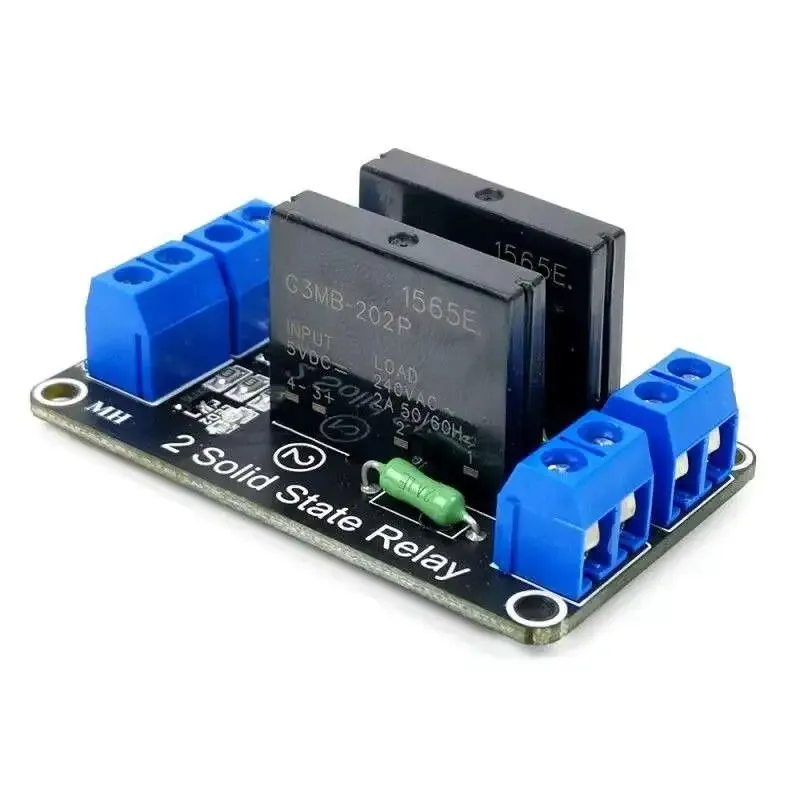 وحدة مرحل الحالة الصلبة قناتين 5V (تفعيل بالمستوى المنخفض)