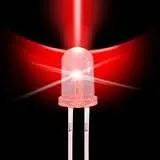 LED أحمر 5 مم عالي السطوع بعدسة شفافة