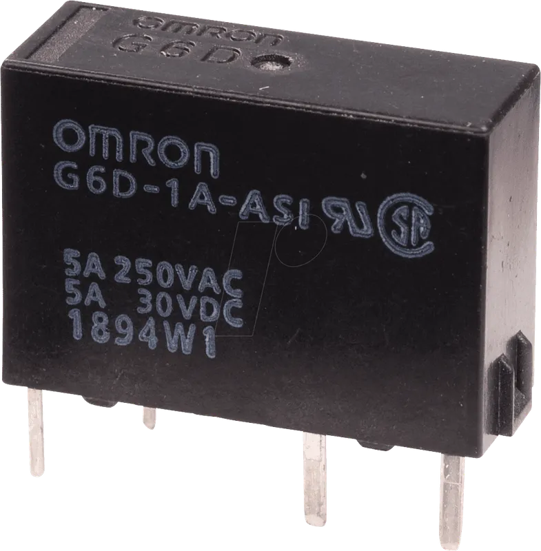 مرحل طاقة PCB رفيع G6D-1A-ASI ملف 12 فولت تيار مستمر 5 أمبير