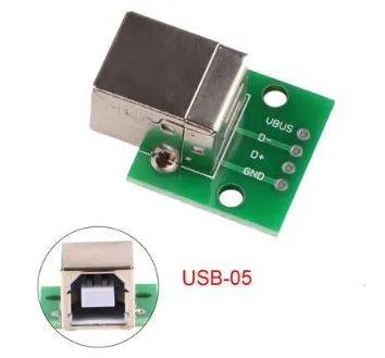 لوحة توصيل مقبس USB من نوع B أنثى بتباعد 2.54 مم DIP-4