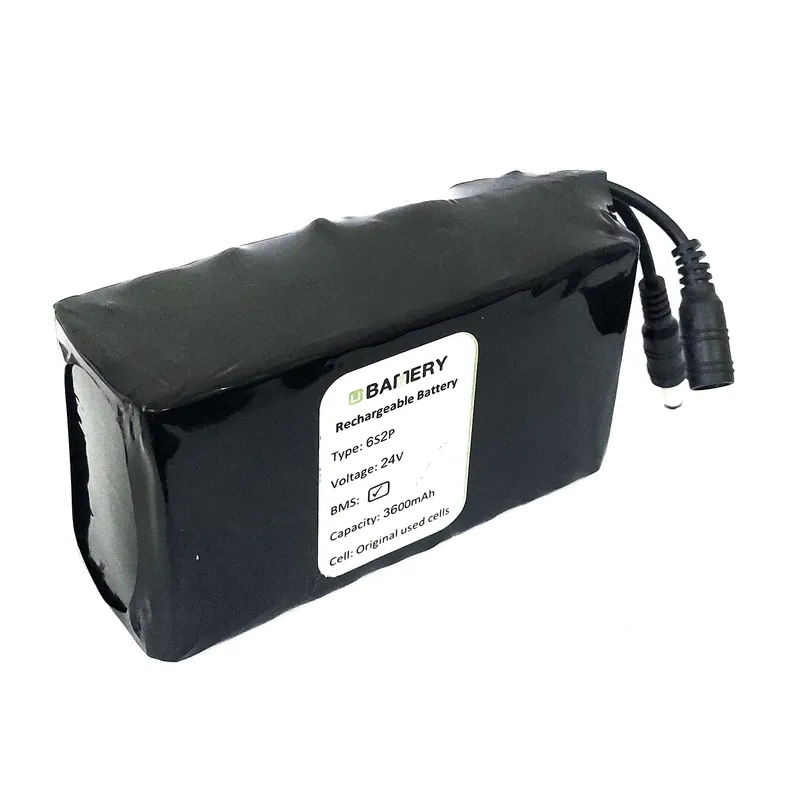 حزمة بطاريات ليثيوم أيون 24V 6S2P 3600mAh من خلايا 18650 مع BMS