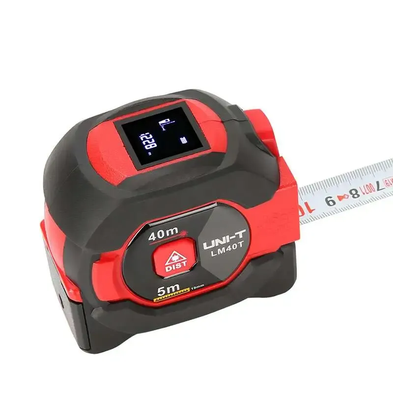 متر ليزر وشريط قياس UNI-T LM40T بوظيفتين (ليزر حتى 40 م / شريط 5 م)