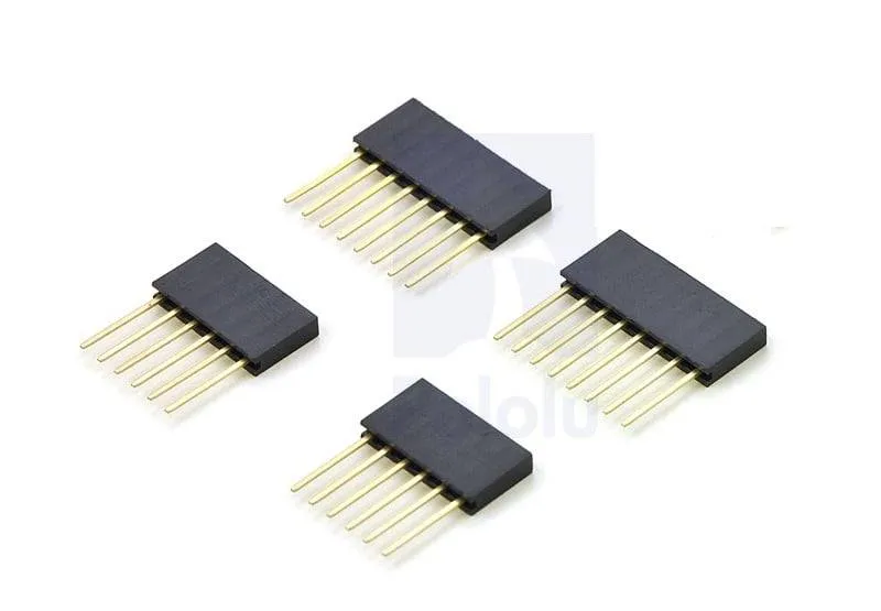 Pin Header Female 1x4 Straight Long 2.54mm Stackable