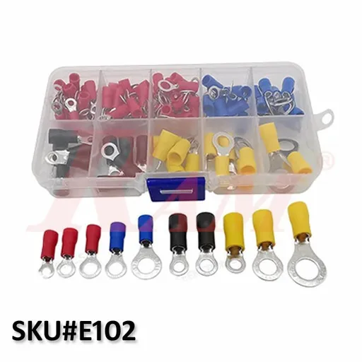 Insulated Ring Crimp Terminal Kit 102 pcs RV1.25~5.5 (SKU E102)