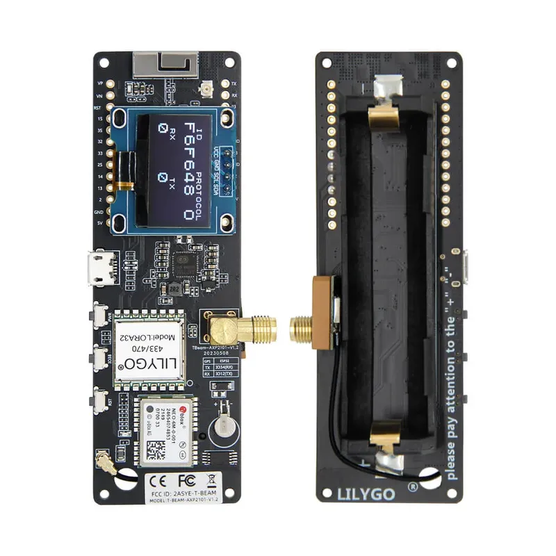 لوحة TTGO T-Beam ESP32 بـ LoRa 433 ميجاهرتز وSX1278 وGPS NEO-6M وشاشة OLED