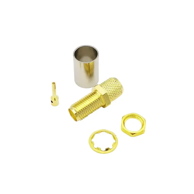 SMA-KZ-5 Straight Crimp Female SMA Cable Mount Connector
