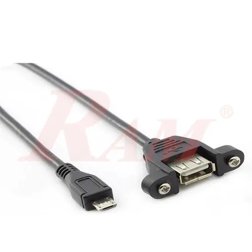 USB Micro-B to USB Type-A Female Panel Extension Cable 50cm (ROWUSB)