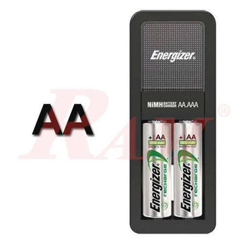بطاريات Energizer قابلة لإعادة الشحن ‏2×AA مع شاحن Accu Recharge MINI