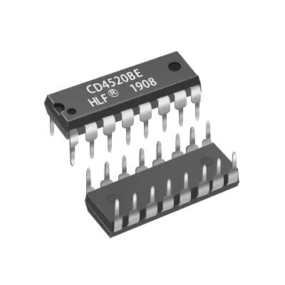 CD4520BE عدادان ثنائيان كل منهما من 4 مراحل بتقنية CMOS، DIP-16