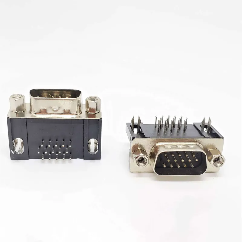DA15 Right Angle PCB Solder Male D-Sub Connector 15 Pin 3 Row