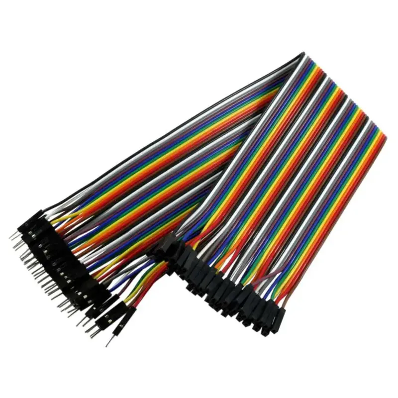 أسلاك توصيل 30 سم ذكر إلى أنثى، شريط 40 سلكاً، 28 AWG