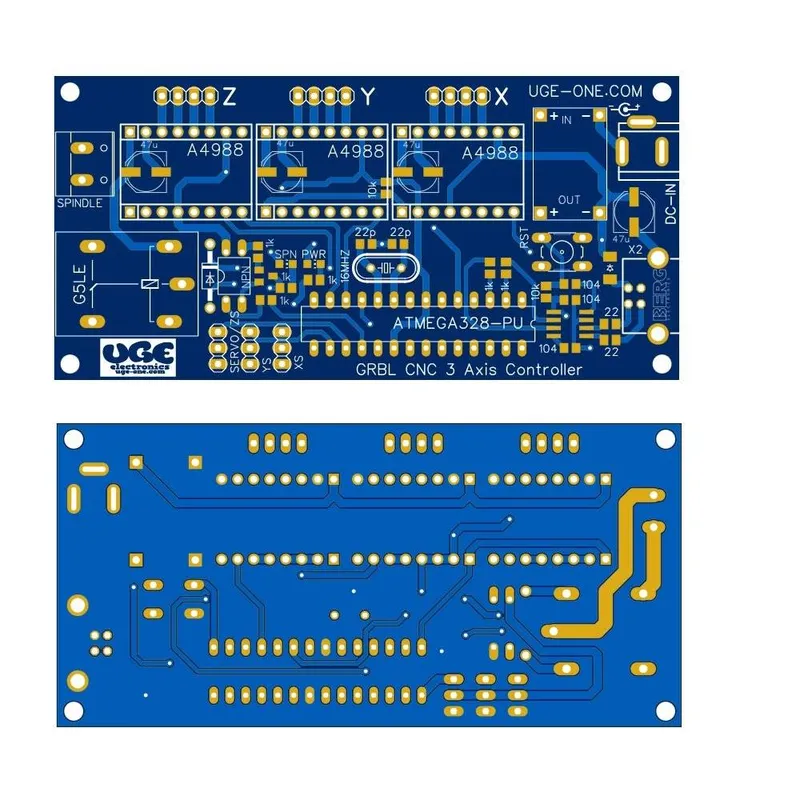 Arduino 3-Axis GRBL CNC Controller PCB (ATmega328)