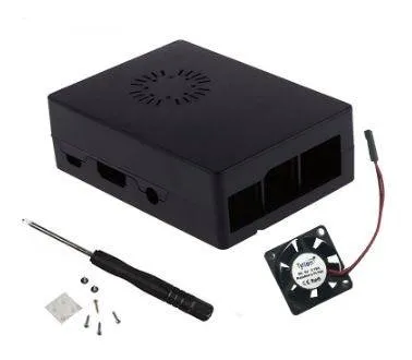 Raspberry Pi 3B+ ABS Case with Cooling Fan Support, Black