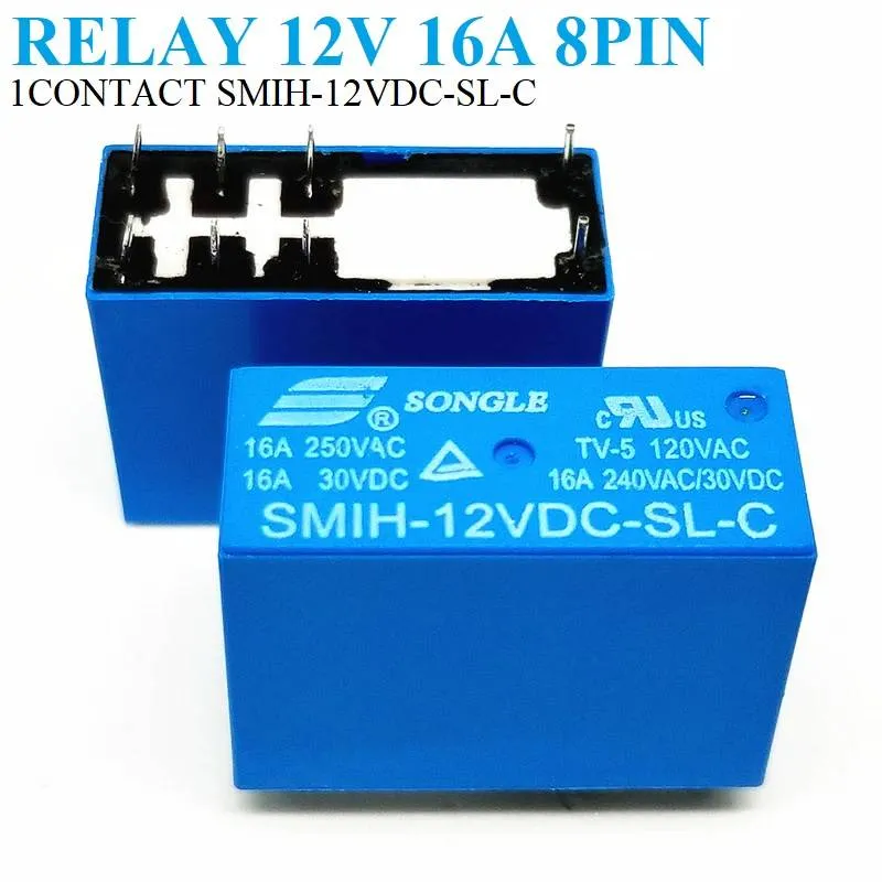 SMIH-12VDC-SL-C SPDT 12V DC Sealed Relay, 8-Pin PCB Mount