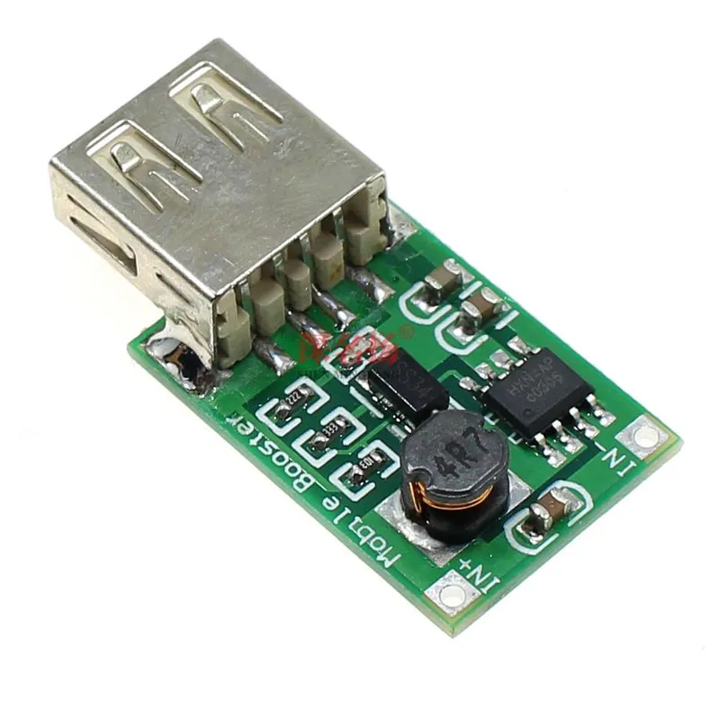 وحدة رفع جهد DC-DC من 2-5 فولت إلى 5 فولت بتيار 1.2 أمبير ومنفذ USB