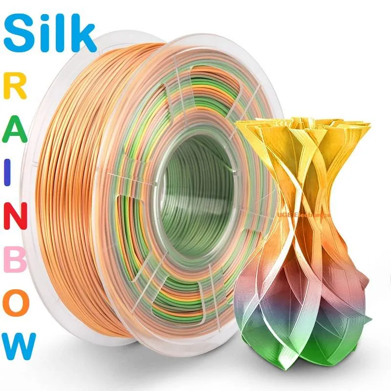 فيلامنت PLA Plus Silk قوس قزح من UGE بقطر 1.75 مم ووزن 1 كجم - 7 ألوان