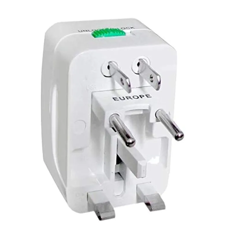 All-in-One Travel Adapter Plug Converter, 150+ Countries (White)