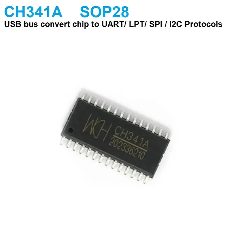 CH341A USB Multi-Protocol Converter IC, SOP-28 Package