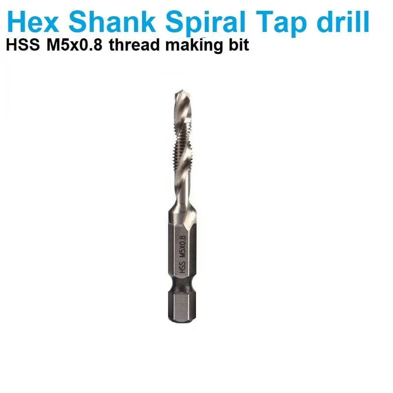 حنفية قطع لولب HSS متري M5×0.8 بساق سداسي