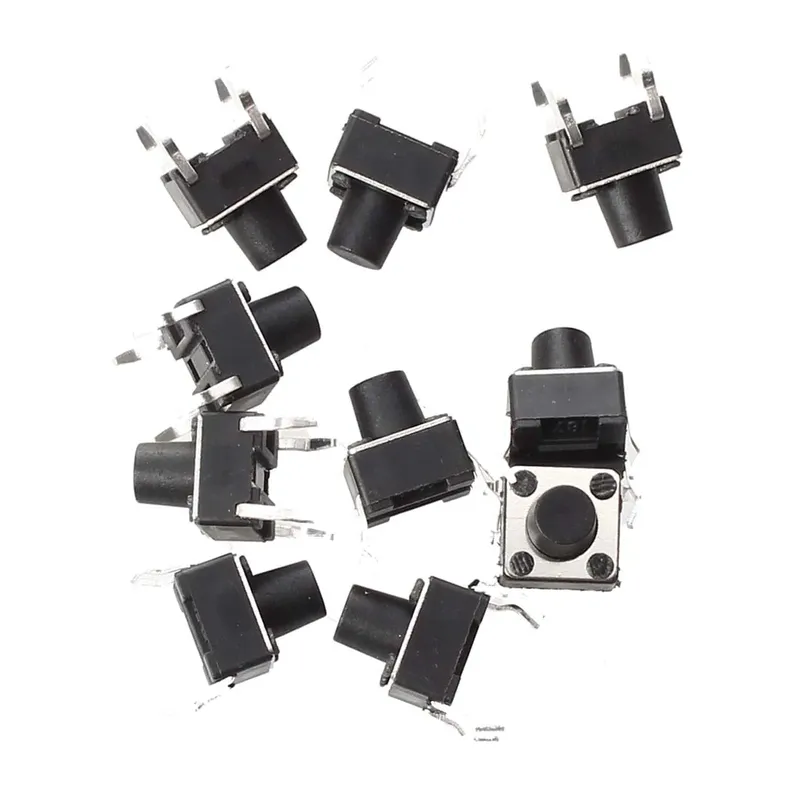 Tact Switch 6x6x7mm, 4-Pin Push Button (Omron)