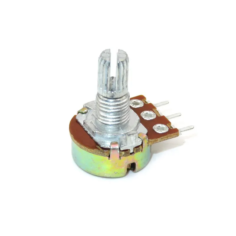 Metal Rotary Potentiometer B50K 50KΩ 3-Pin 15mm Shaft