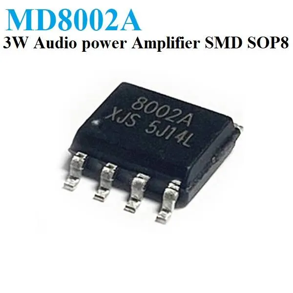 دائرة مكبر صوت MD8002A أحادي القناة بقدرة 3 واط وغلاف SOP8