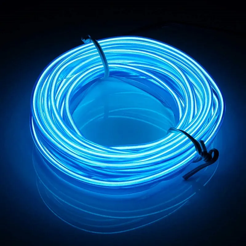 5M Flexible Neon LED Rope Light 2mm 360° - Blue