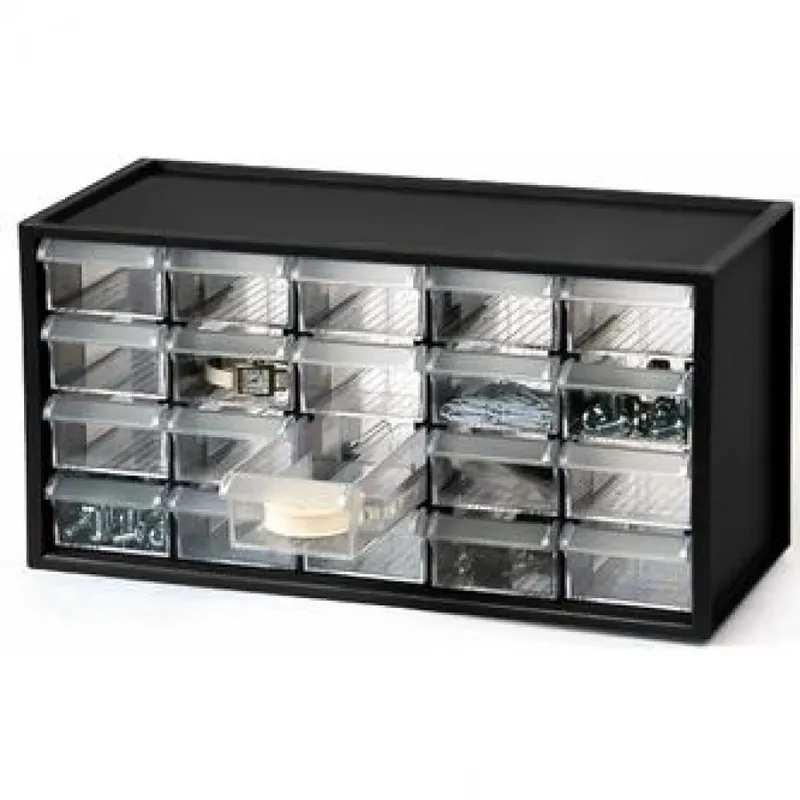 GOLDTOOL A9-520 Clear Plastic Component Storage Cabinet, 20 Drawers