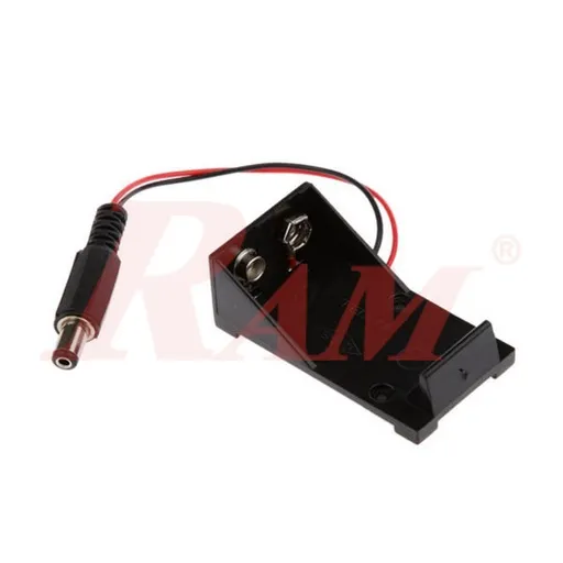 9V Battery Holder with 2.1mm DC Male Plug 25cm