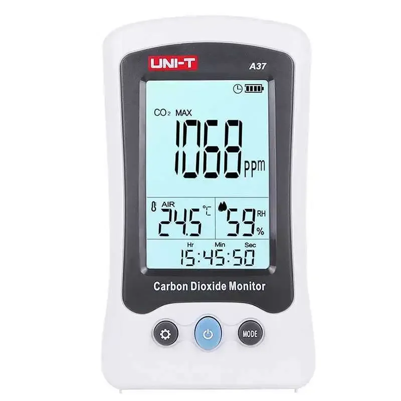 جهاز قياس ثاني أكسيد الكربون المحمول UNI-T A37 بنطاق 400–5000 ppm