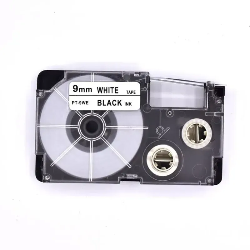 Casio PT-9WE Laminated Label Tape 9mm Black on White