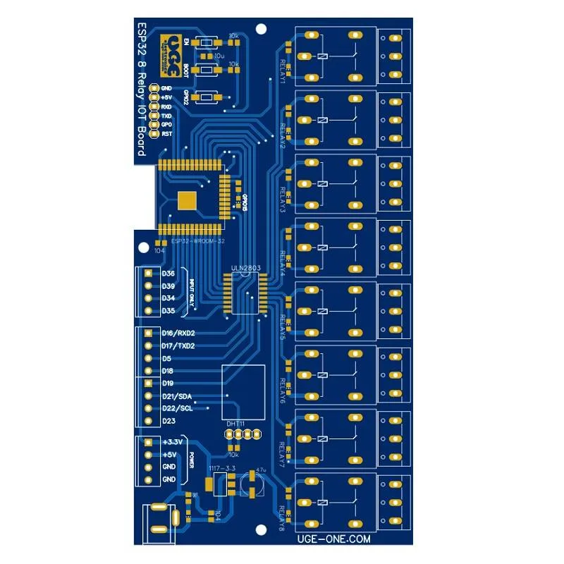 PCB for ESP32 8-Relay 5V Module