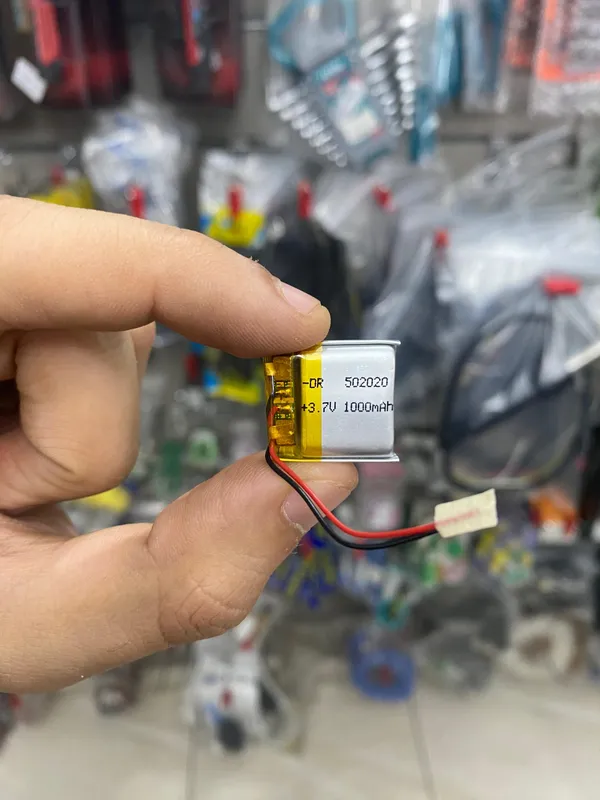 Polymer Li-Ion Single Cell Battery 3.7V 1000mAh 502020 (2-Wire)