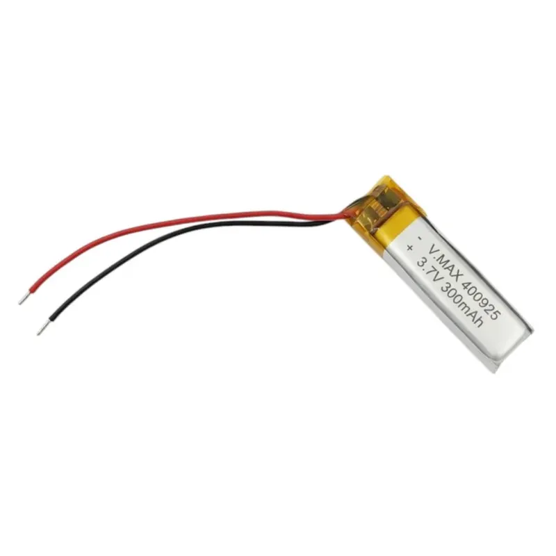 400925 Li-Polymer Battery Cell 3.7V 300mAh with Wire Leads