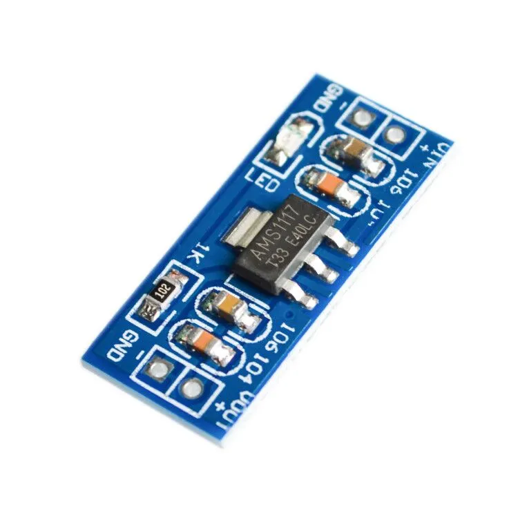 وحدة منظم جهد AMS1117-3.3 بخرج 3.3V وتيار 800mA وبدون لحام
