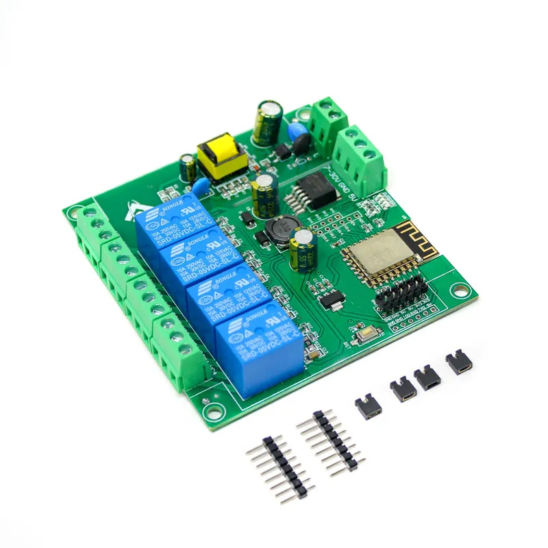 وحدة ريلاي واي فاي ESP8266 بأربع قنوات وتغذية AC90-250V