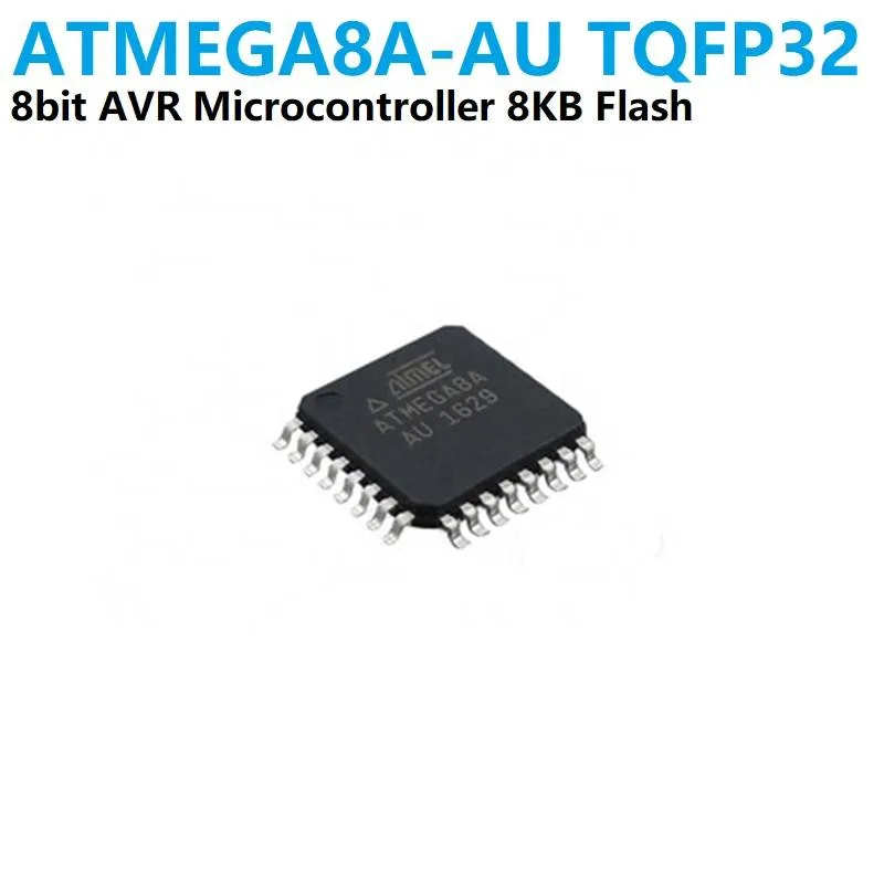 متحكم دقيق ATMEGA8A-AU من عائلة AVR بذاكرة Flash سعة 8KB وهيكل TQFP-32