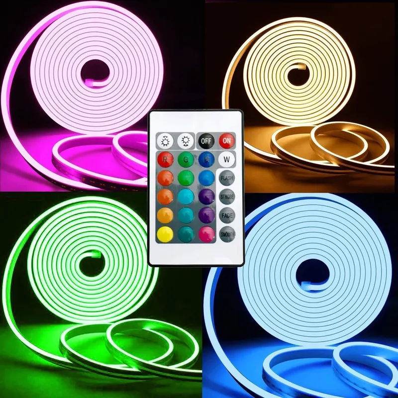 RGB Neon Flex Strip 12V 5m SMD3535 108LED/m IP65 with IR Remote