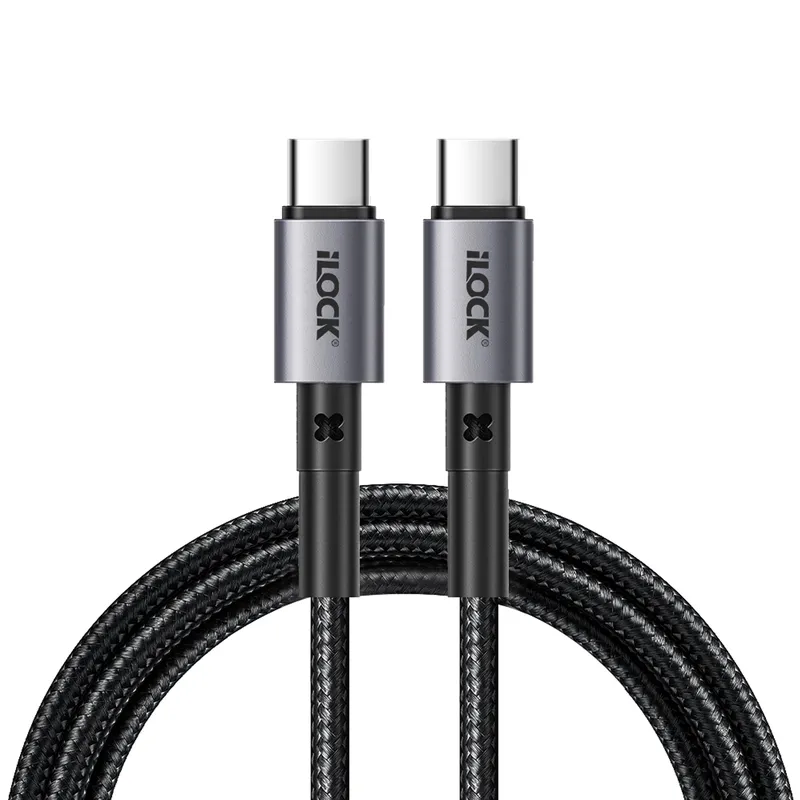 كابل iLock 5089 من USB-C إلى USB-C بقدرة 65 واط ومضفور بطول متر