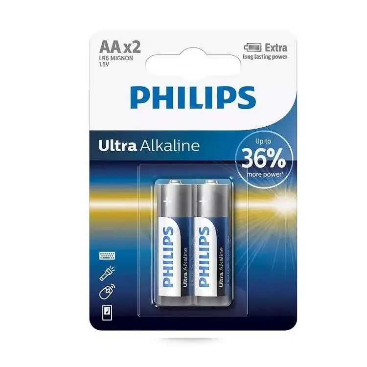 PHILIPS Ultra Alkaline LR6 AA 1.5V Battery (2 pcs)