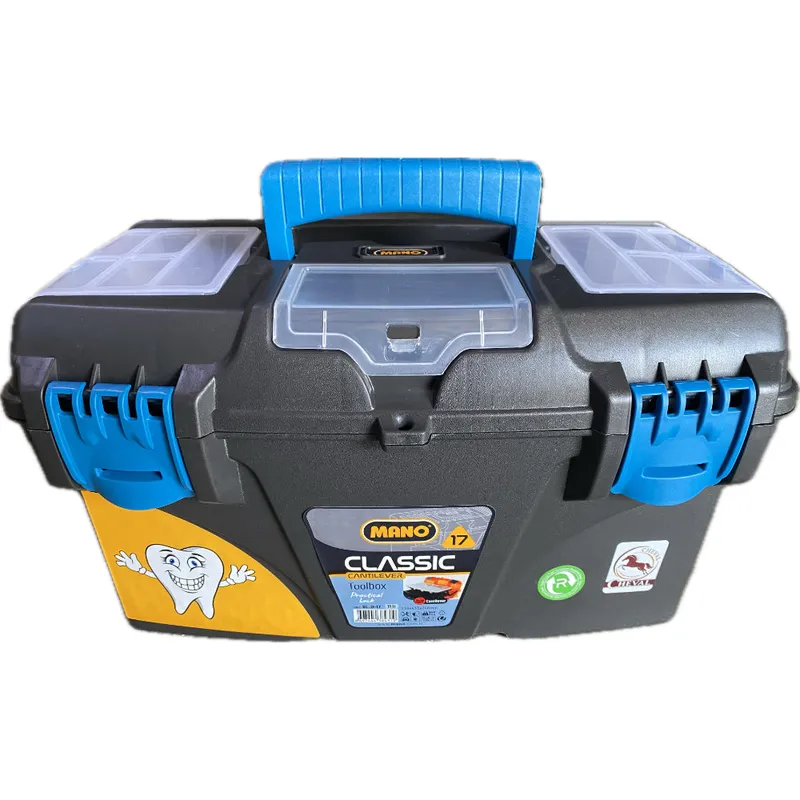 MANO BL.O-17BSB 17-Inch Cantilever Toolbox – Sea of Belize Blue