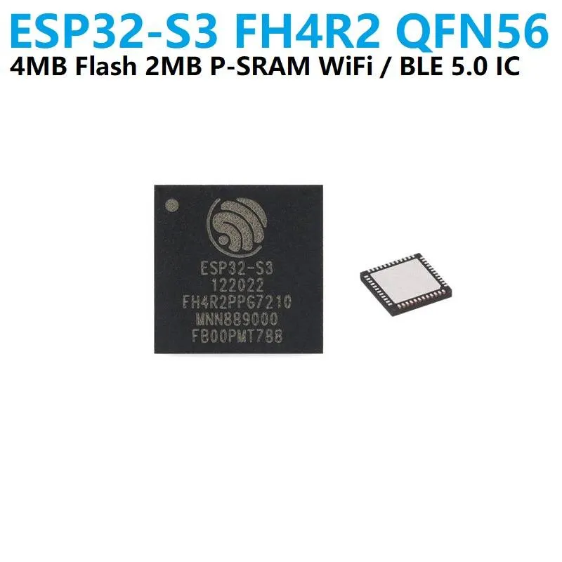 شريحة ESP32-S3FH4R2 بتقنية Wi-Fi وBLE 5.0 وذاكرة فلاش 4 ميجابايت وPSRAM 2 ميجابايت
