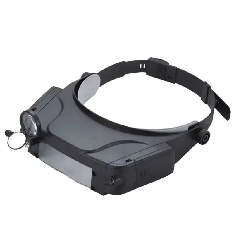 MG81007-C LED Head-Wearing Magnifier, Black, 1.2x to 3.5x Lenses